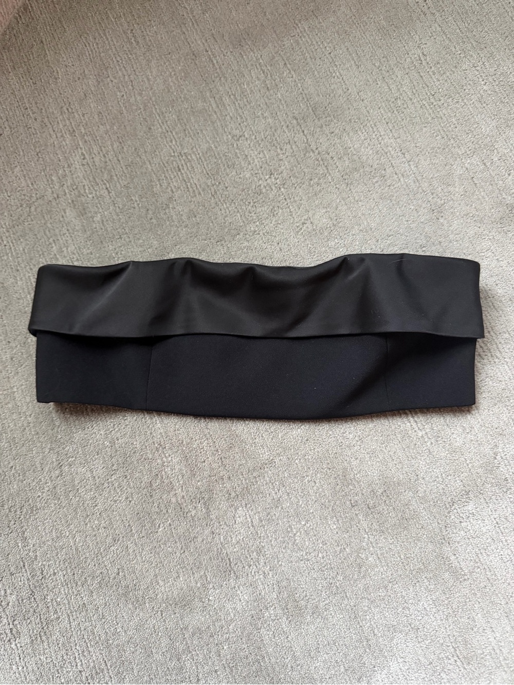 Retrofete Black Strapless Fold-Over Crop Top